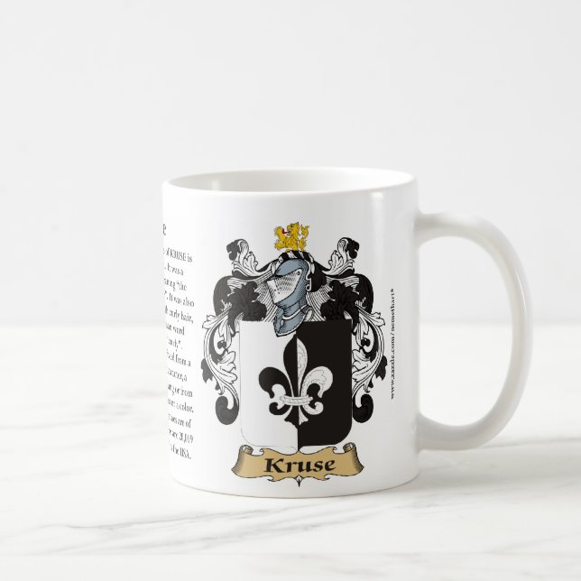 Kruse, ursprung, det menande och vapenskölden kaffemugg (Höger)