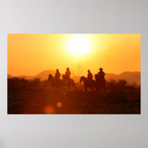 Krusens silhuett i form av cowboykläder poster