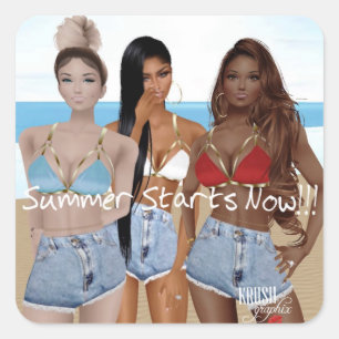 Krush Graphix av Ahsek Novel Stickers 18 Fyrkantigt Klistermärke