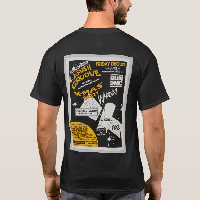 Krush Groove jul Party Poster T Shirt (Baksida)