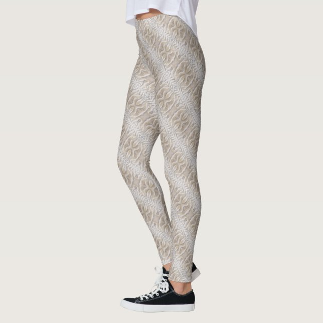 Krusningar på en sandstrand diagonal mönster leggings (Vänster)