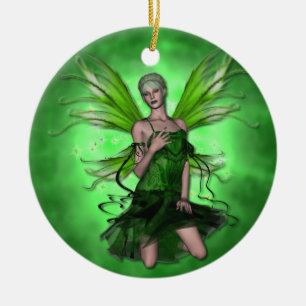 Krw-Absinthe den gröna fefantasiprydnaden Julgransprydnad Keramik
