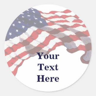 KRW Anpassningsbar Text American Flagga Stickers Runt Klistermärke