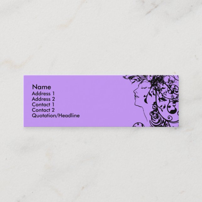 Krw-blommandeskönhet profilerar kortet mini visitkort (Framsida)