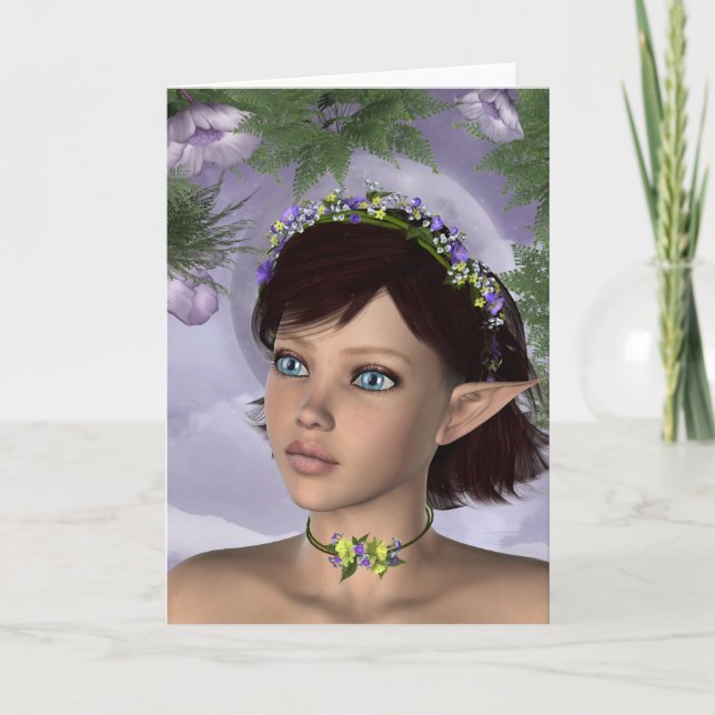 KRW Blommigt Fairy Fantasy Kort (Framsida)