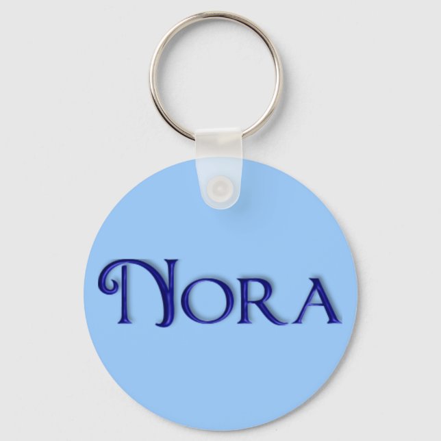 KRW Blue Glass Namn Keychain - Nora Nyckelring (Framsida)