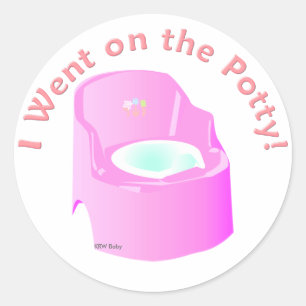 KRW Blue I Went on Potty Training Reward Runt Klistermärke