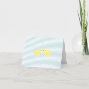 KRW Blue Rand Rubber Anka Baby Shower-inbjudan för Inbjudan