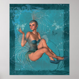 KRW Blue Sprite och Butterflies Poster