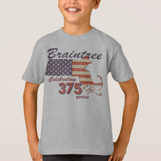 KRW Braintree Mass 375 Birthday Kids Shirt Tee Shirt