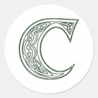 KRW - C - Celtic Monogram Seal Runt Klistermärke