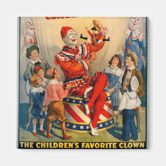 KRW Circus Clown Vintage Magnet