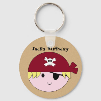 KRW Cute Anpassningsbar Pirat Birthday Keychain Nyckelring