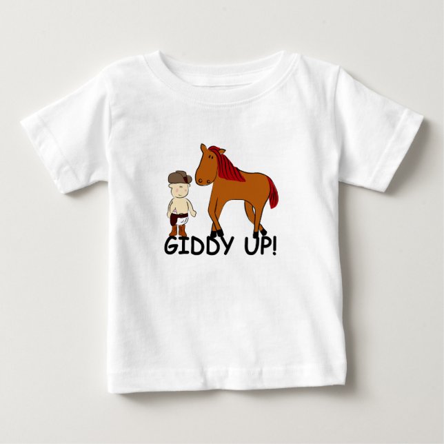 KRW Cute Giddy Up Horsie Baby Cowboy Tee (Framsida)