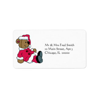 KRW Cute Santa Nalle Address Label Adressetikett