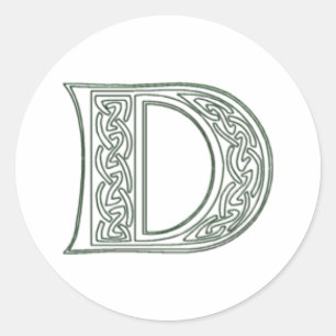 KRW - D - Celtic Monogram Seal Runt Klistermärke