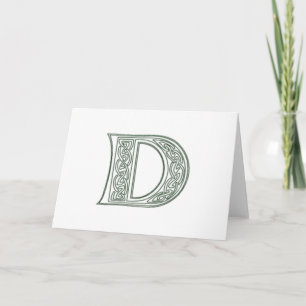 KRW - D - Det Celtic Monogramkortet - förbigå Anteckningskort