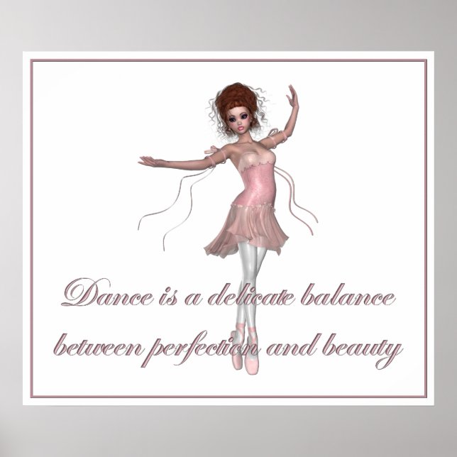 KRW Dance, Beauty, Perfection Ballerina Print Poster (Framsidan)