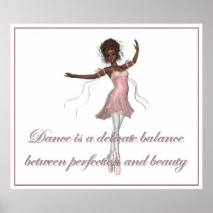 Krw-dans, skönhet, perfektionBallerinatryck Poster