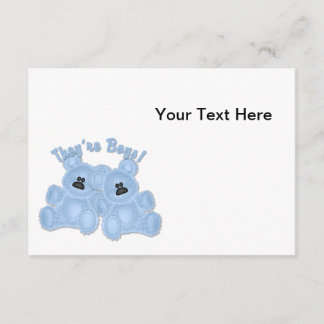 KRW De är Boys Twillingars Blue Nalles Place Card Inbjudningar