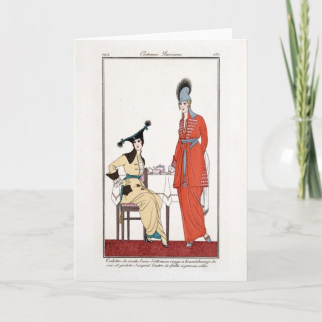 Krw-dräkter tomma Parisiens 1914 noterar kortet Kort (Framsida)