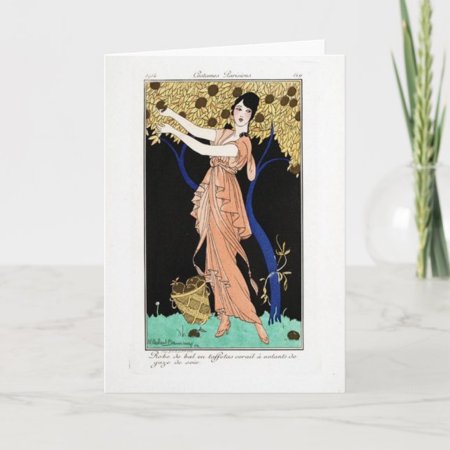 Krw-dräkter tomma Parisiens 1914 noterar kortet Kort (Framsida)