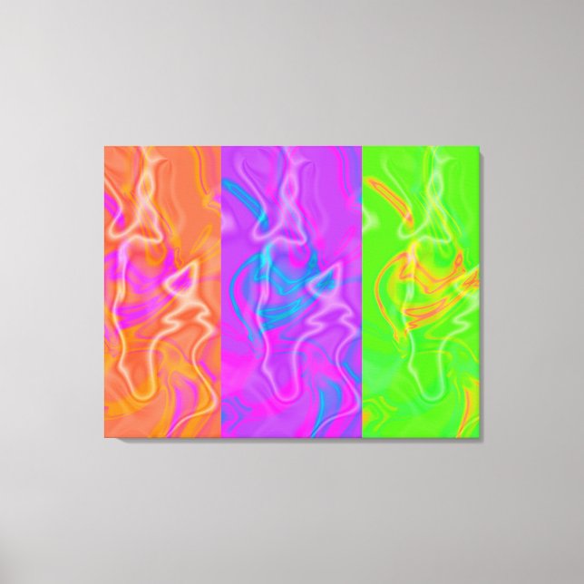 KRW Electric Funk Abstrakt Art Triptych Canvas (Framsida)