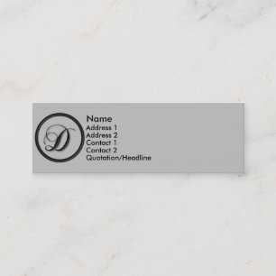 Krw-eleganten skrivar Monogram D profilerar kortet Mini Visitkort
