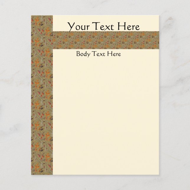 KRW-färgad Höst löv-mall för liten flygblad (Framsidan)