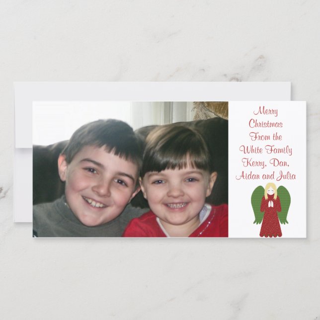 KRW-fotkort för Anpassningsbar av julgel i Land Julkort (Framsida)