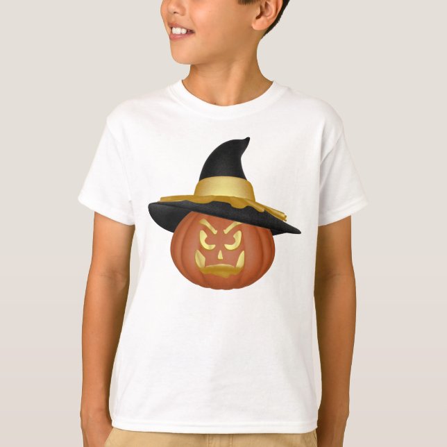 KRW Grinning Jack o lantern Halloween Tee Shirt (Framsida)