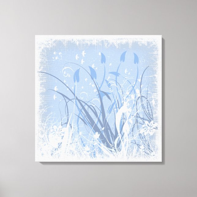 KRW Grunge in Blue 2 Wrapped Canvas (Framsida)