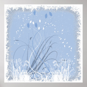 KRW Grunge in Blue Poster