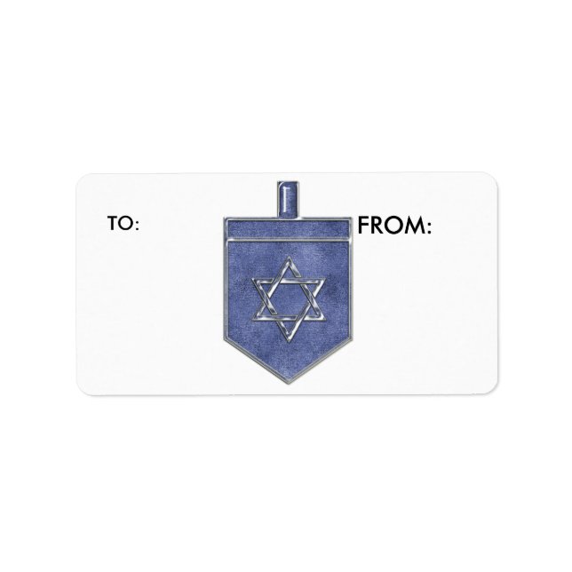 KRW Hanukkah Dreidel to och from Label Adressetikett (Framsidan)