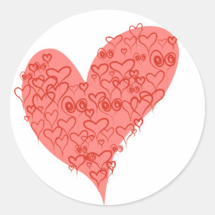 KRW Heart of Hearts Sticker Runt Klistermärke