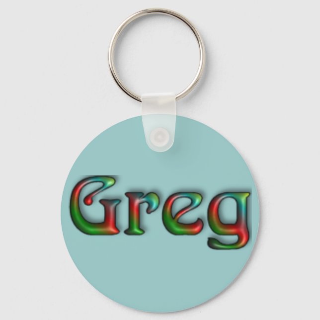 KRW Hippie Groove Namn Keychain - Greg Nyckelring (Framsida)