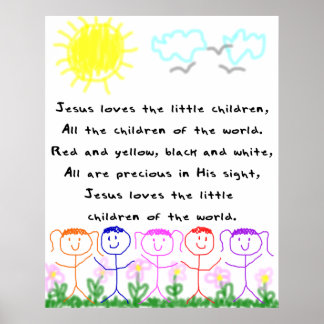 KRW Jesus Kärlek de Little Children Poster