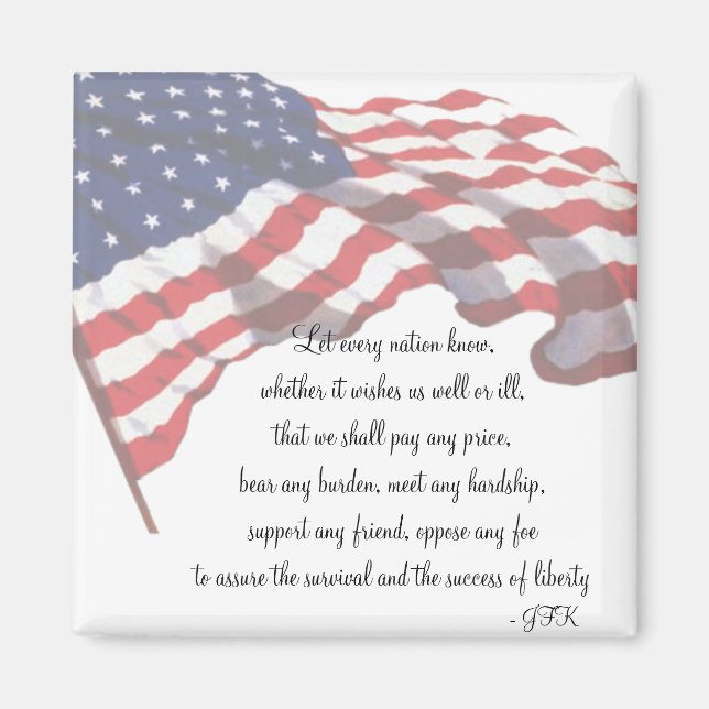 KRW JFK Quote Magnet (Framsidan)