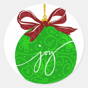 KRW Joy jul Ornament Runt Klistermärke