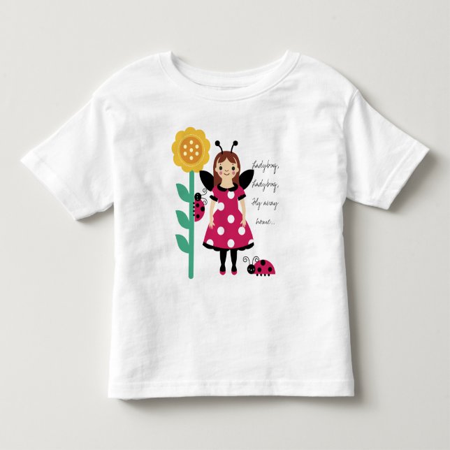 KRW Ladybug Fairy Solros Girls T-Shirt (Framsida)