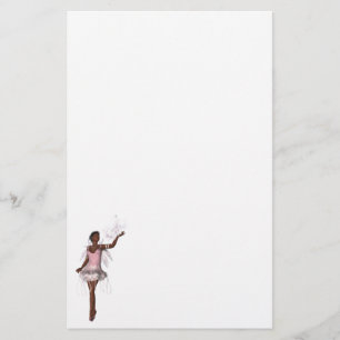 KRW Lana African American Fairy Fantasy Stationeri Brevpapper