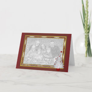 KRW Lil White Julgran Photo Ram Card Helgkort