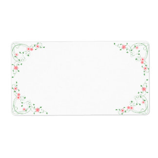 KRW Loely Rosa Blommigt Blank Shipping Label Fraktsedel