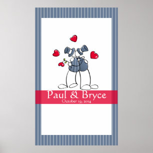 KRW Lycklig Grooms Gay Marriage Autograph Poster