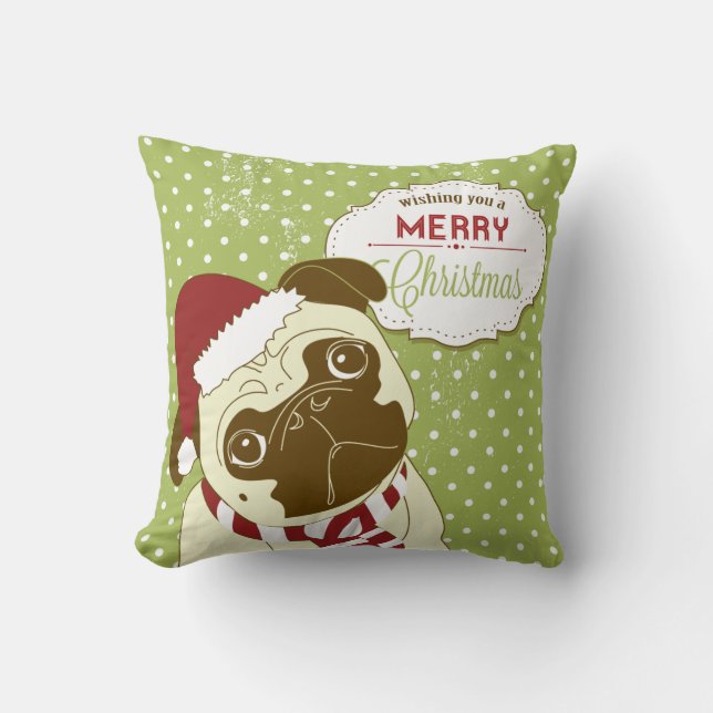 Krw-mopsWish som du god jul kudder Kudde (Framsida)