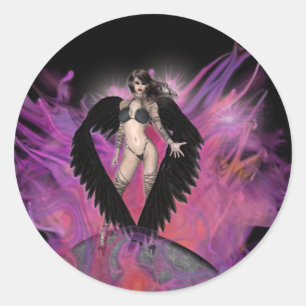KRW Mörk Angel Gothic Runt Klistermärke