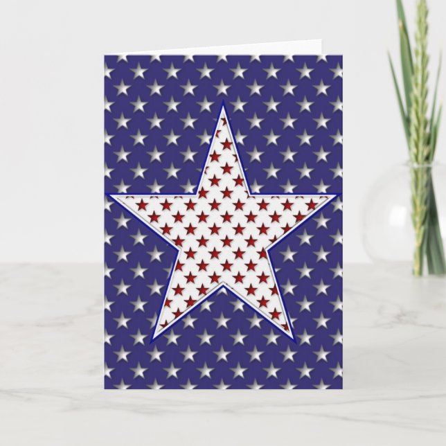 KRW Patriotic Stars Note Card Kort (Framsida)