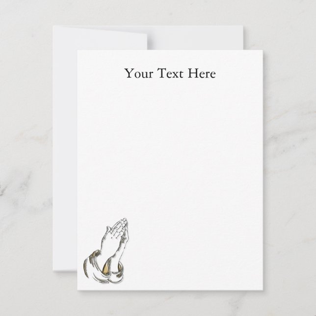 KRW Praying Händer 5.25x5.25 Blå Anpassningsbar Inbjudningar (Framsida)