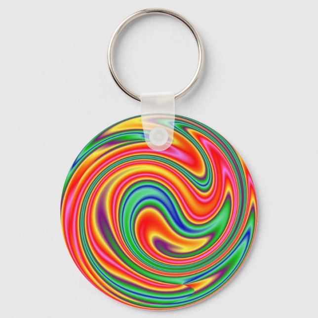 KRW Rainbow Swirl Nyckelring (Framsida)