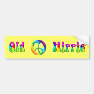 KRW regnbåge gammal hippie fredstecken Bildekal